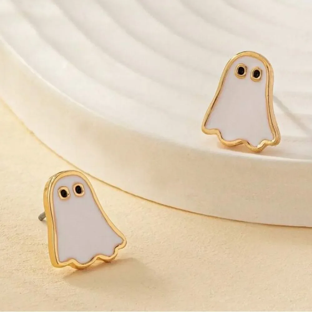 3for$20 1pair Enamel Ghost Earrings, Halloween